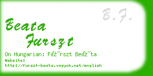 beata furszt business card